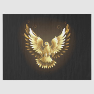 Imitate Gold Foil Peace Dove auf Black Seidenpapier