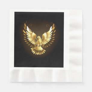 Imitate Gold Foil Peace Dove auf Black Serviette