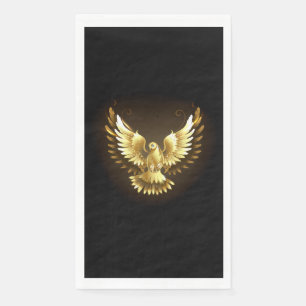 Imitate Gold Foil Peace Dove auf Black Serviette