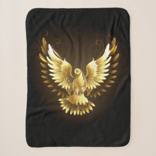 Imitate Gold Foil Peace Dove auf Black Sherpadecke