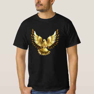 Imitate Gold Foil Peace Dove auf Black T-Shirt
