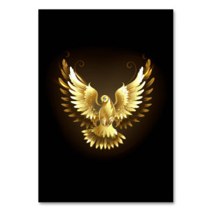 Imitate Gold Foil Peace Dove auf Black Tischnummer