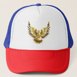 Imitate Gold Foil Peace Dove auf Black Truckerkappe