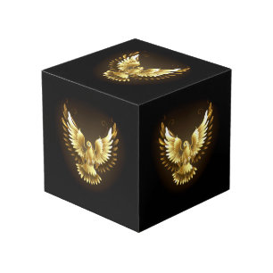 Imitate Gold Foil Peace Dove auf Black Würfel