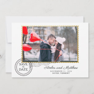 Imitate Gold Foil Postage Save the Date