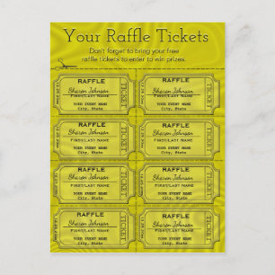 Imitate Gold Foil Raffles Tickets Postkarte