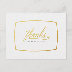 Imitate Gold Foil Rahmen Vielen Dank Postcard Postkarte