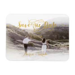 Imitate Gold Foil Rettete unser Date Vintag Magnet