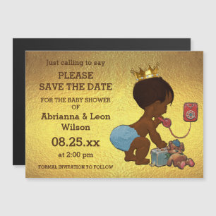 Imitate Gold Foil Save the Date Ethnic Prince Phon Magneteinladung