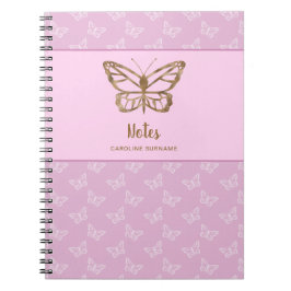 Imitate Gold Foil schauen Schmetterling auf Lavend Notizblock