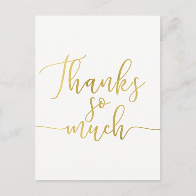Imitate Gold Foil Script Vielen Dank Postkarte (Vorderseite)