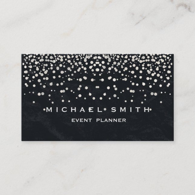 Imitate Gold Foil Subtle Glitzer Black Business Ca Visitenkarte (Vorderseite)