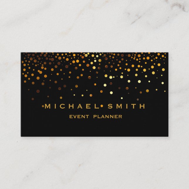 Imitate Gold Foil Subtle Glitzer Black Business Ca Visitenkarte (Vorderseite)