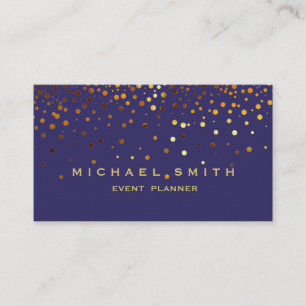 Imitate Gold Foil Subtle Glitzer Blue Business Car Visitenkarte