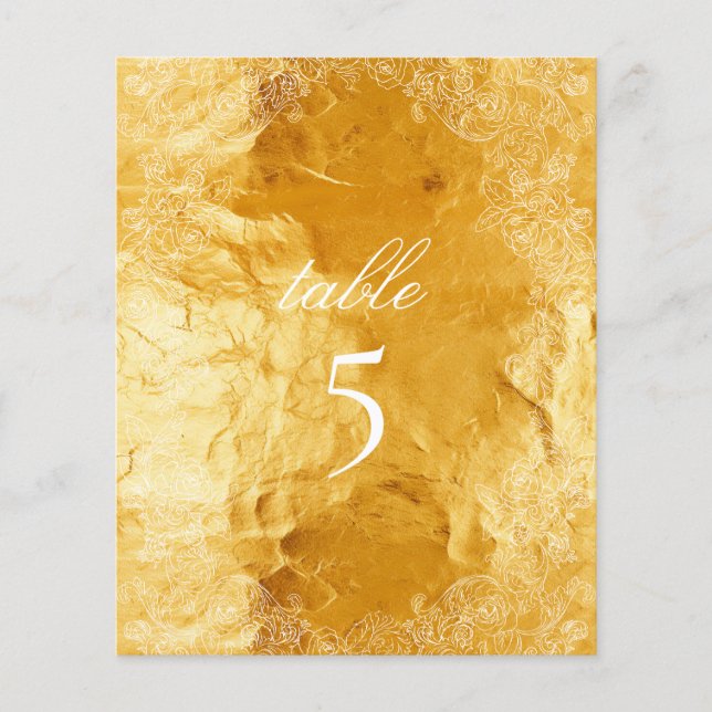 Imitate Gold Foil Table Rokoko Botanischer Kranz (Vorderseite)