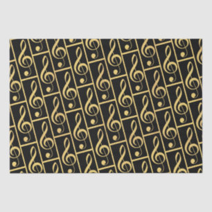 Imitate Gold Foil Treble Clef Musical Wrapping Pap Seidenpapier