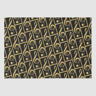 Imitate Gold Foil Treble Clef Musical Wrapping Pap Seidenpapier