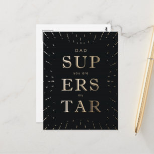 Imitate Gold Foil Vater ist Superstar Vatertag Postkarte