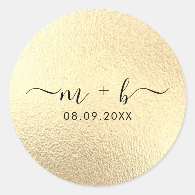 Imitate Gold Foil Wedding Sticker (Vorderseite)