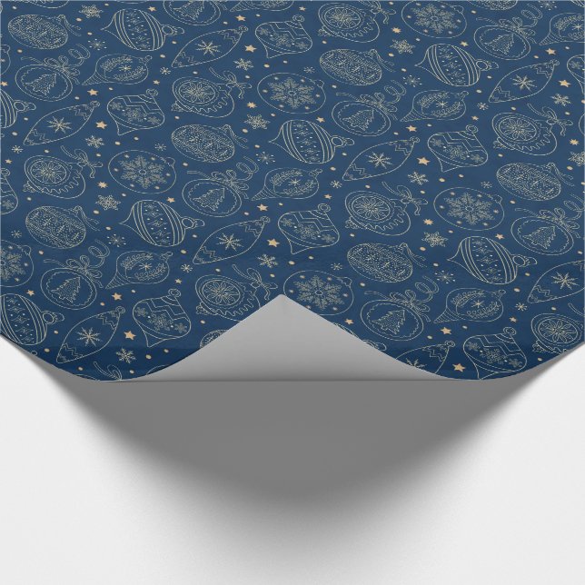 Imitate Gold Foil Weihnachtsbaum Dekoration Muster Geschenkpapier (Ecke)