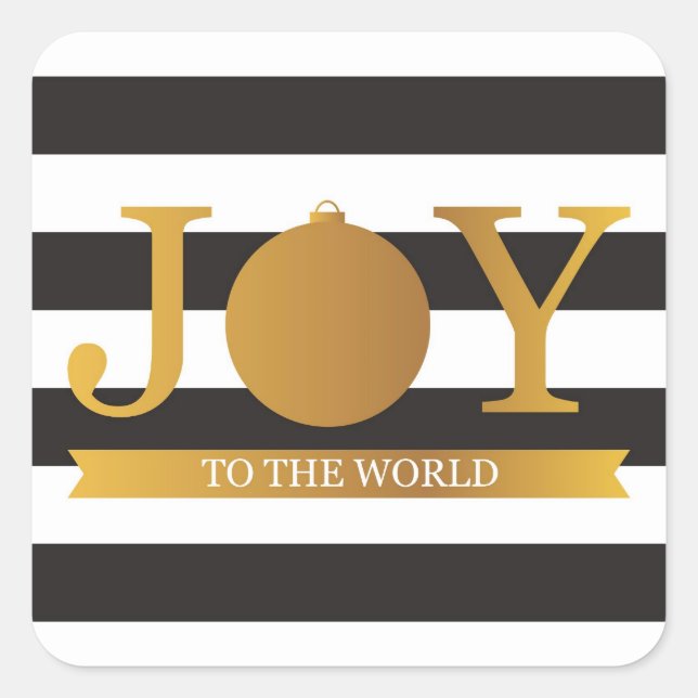 Imitate Gold Foil Weihnachtskleber Quadratischer Aufkleber (Vorderseite)