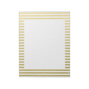 Imitate Gold Foil Weiße Streifen Muster Notizblock