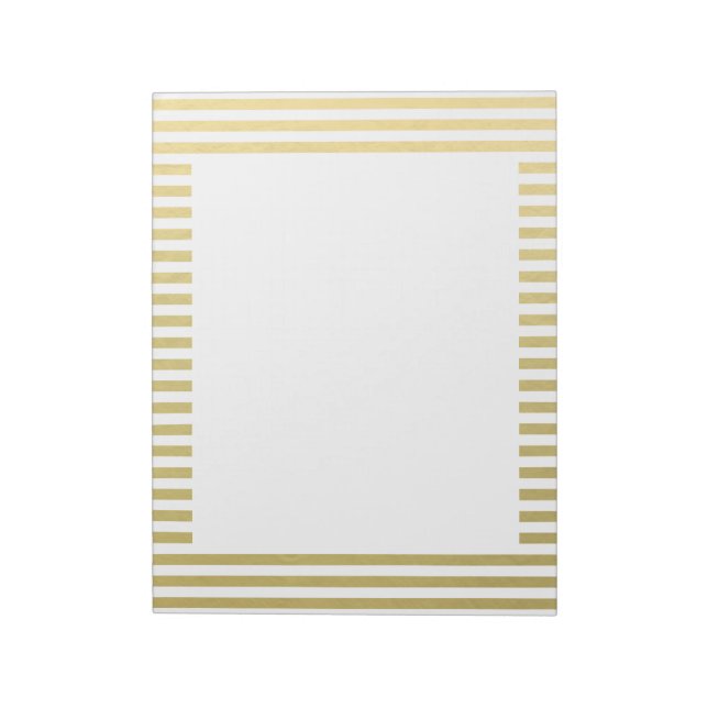 Imitate Gold Foil Weiße Streifen Muster Notizblock (Rotiert)