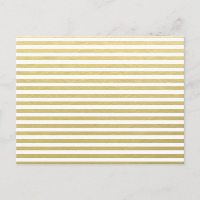 Imitate Gold Foil Weiße Streifen Muster Postkarte (Vorderseite)