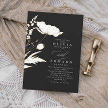 Imitate Gold Foil Wildblumen Einzigartige Schwarze