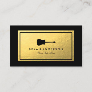 Imitate Gold Fossil - Guitar Business Card Visitenkarte