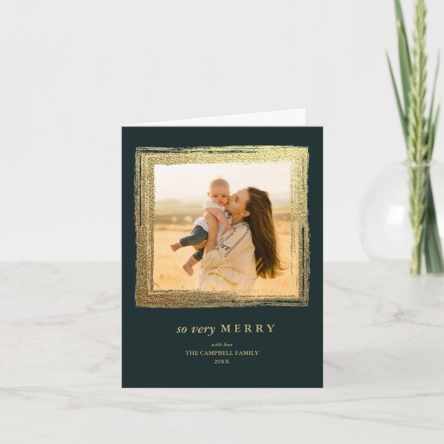 Imitate Gold Frame Feiertage Weihnachten Foto Ever Karte (Vorderseite)