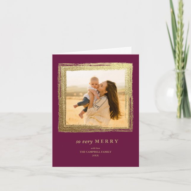Imitate Gold Frame Feiertage Weihnachts-Foto Burgu Karte (Vorderseite)