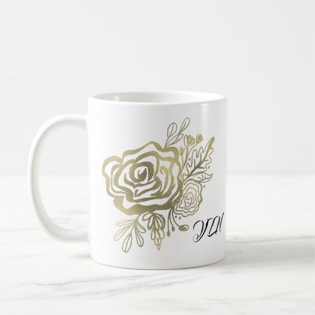 Imitate Gold Französische Rose Kaffeetasse (Links)