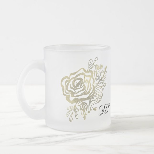Imitate Gold Französische Rose Mattglastasse (Links)
