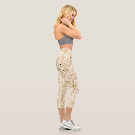 Imitate Gold Glitzer Capri Leggings