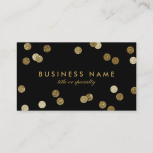 Imitate Gold Glitzer Confetti Black Business Card Visitenkarte