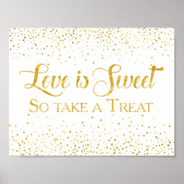 Imitate Gold Glitzer Confetti Hochzeit Dessert Sig Poster