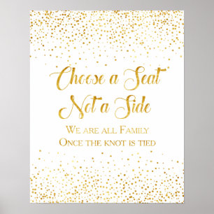 Imitate Gold Glitzer Confetti Hochzeitszeichen Poster