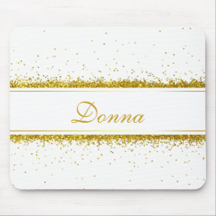 Imitate Gold Glitzer Confetti Name - Mousepad