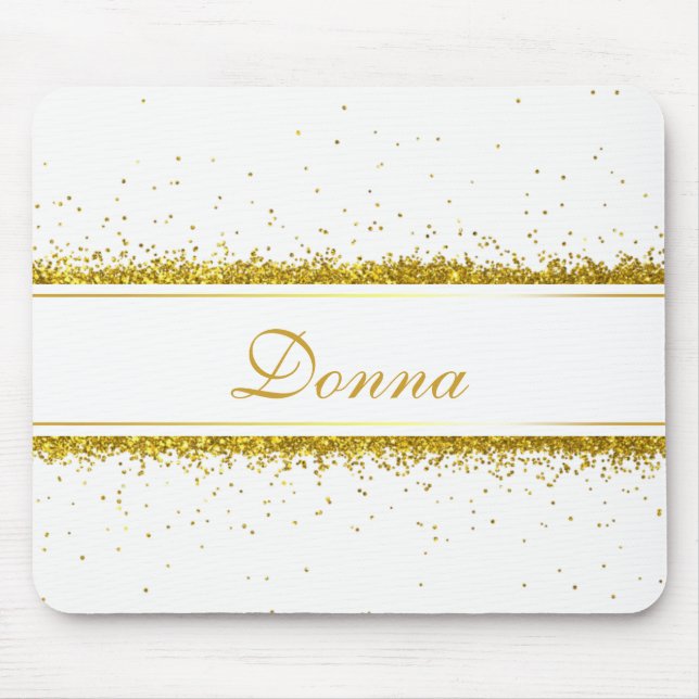 Imitate Gold Glitzer Confetti Name - Mousepad (Vorne)