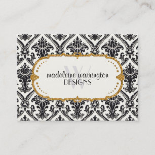 Imitate Gold Glitzer Damask Blumenmuster Business Terminkarte
