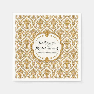 Imitate Gold Glitzer Damask Brautparty Party Dekor Serviette