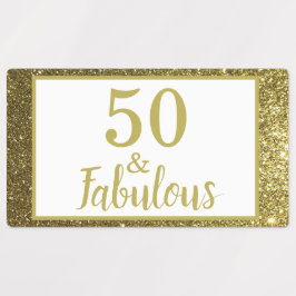 Imitate Gold Glitzer Fabulous 50. Geburtstag Etiketten