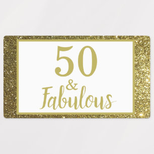 Imitate Gold Glitzer Fabulous 50. Geburtstag Etiketten