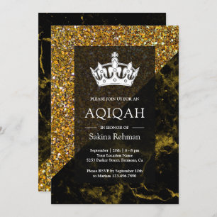 Imitate Gold Glitzer Gold Marble Aqeeqah   Aqiqah Einladung