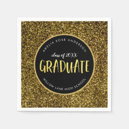Imitate Gold Glitzer Graduate Abschluss Serviette