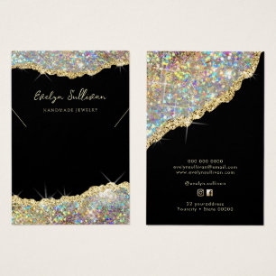 Imitate Gold Glitzer Halskette Display-Karte