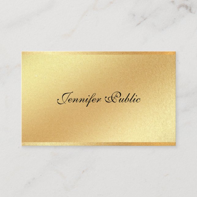 Imitate Gold Glitzer Handschrift Elegante Kalligra Visitenkarte (Vorderseite)