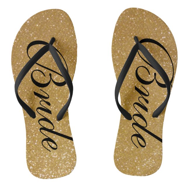 Imitate Gold Glitzer Hochzeitskippen Flops für Bra Flip Flops (Fußbett)