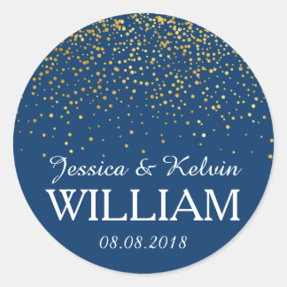 Imitate Gold Glitzer Konfetti/Punkte mit Nav Runder Aufkleber